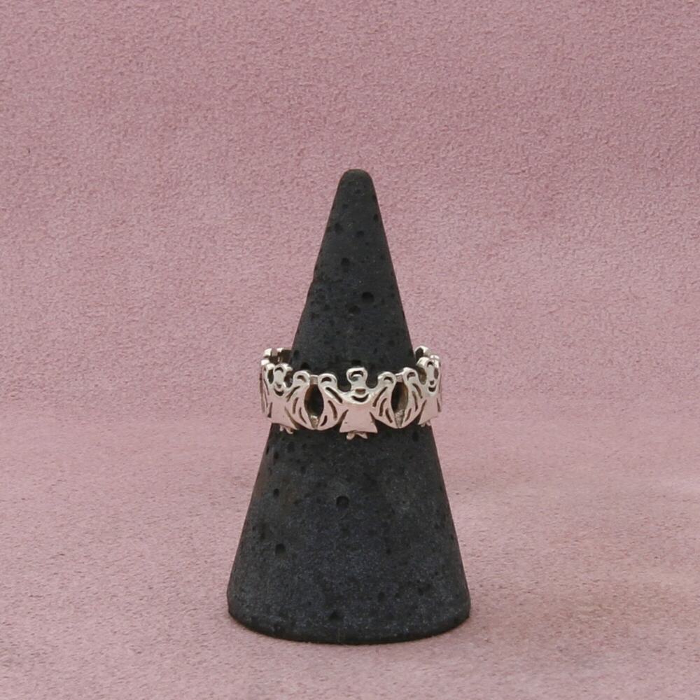 sterling silver guardian angels band ring size 6.25
